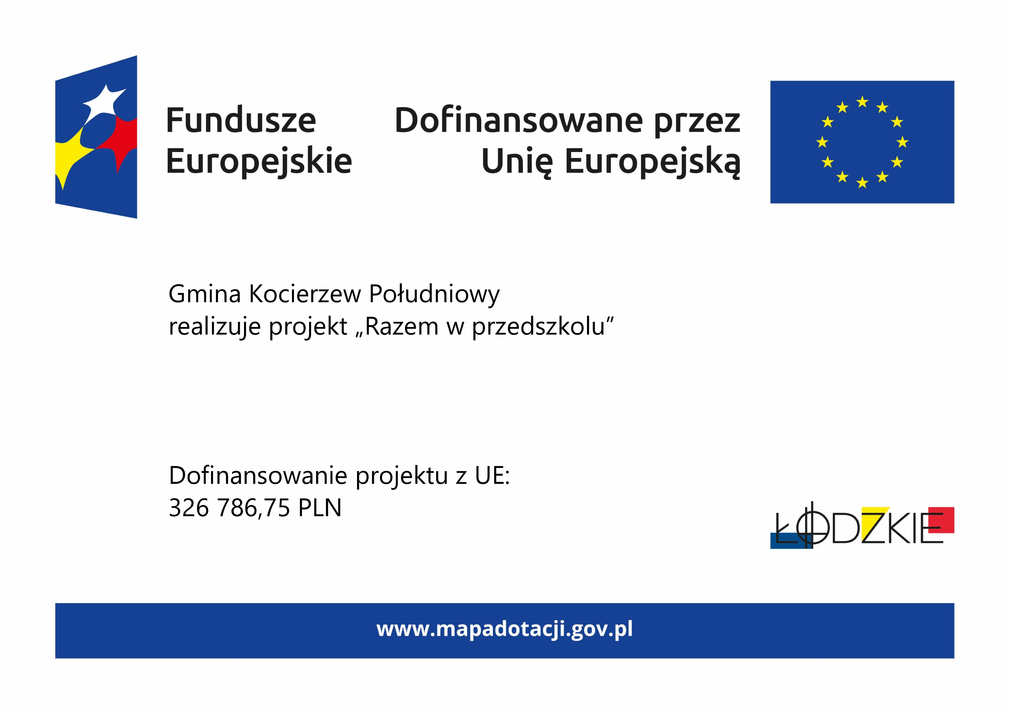 Informacja o&nbsp;realizacji projektu "Razem w&nbsp;przedszkolu"